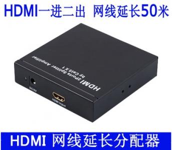 高清HDMI分配器1进2出 支持3D 1080P网络延长器线延长50米